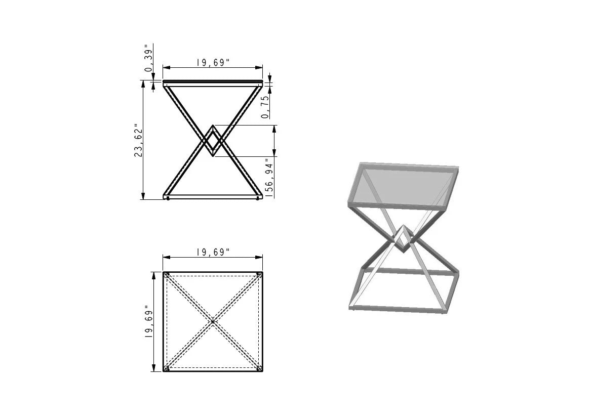 Pyramid End Table, Ceramic White Gloss | Creative Furniture