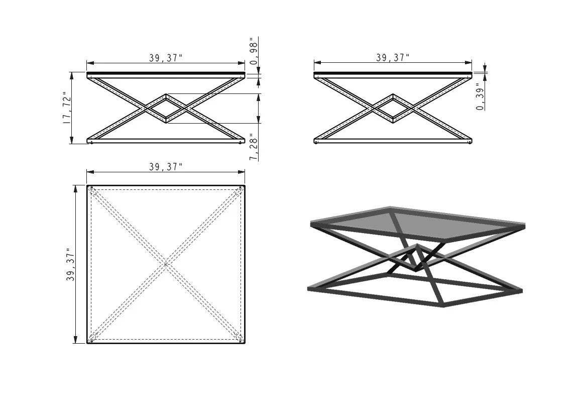 Pyramid Coffee Table, Ceramic White Gloss | Creative Furniture