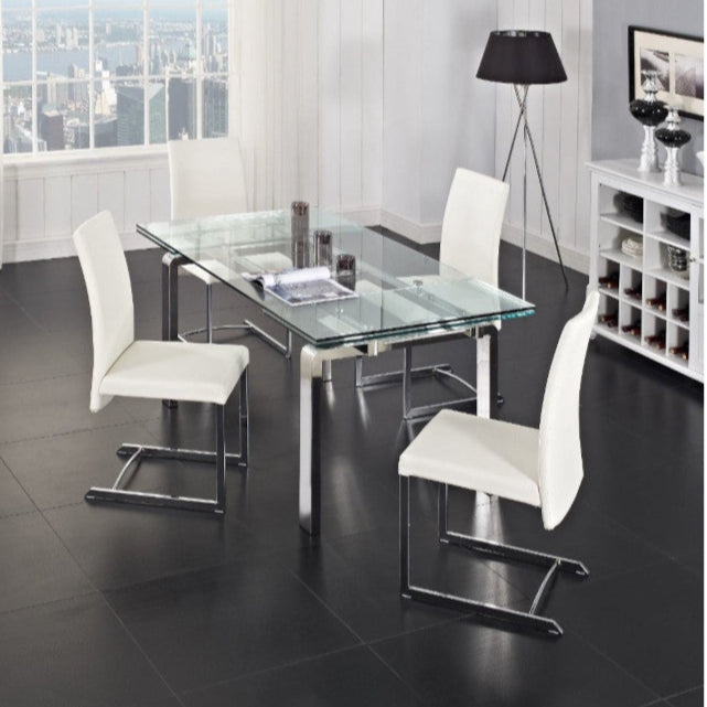 Stark Extendable Dining Table with Tempered Glass Top