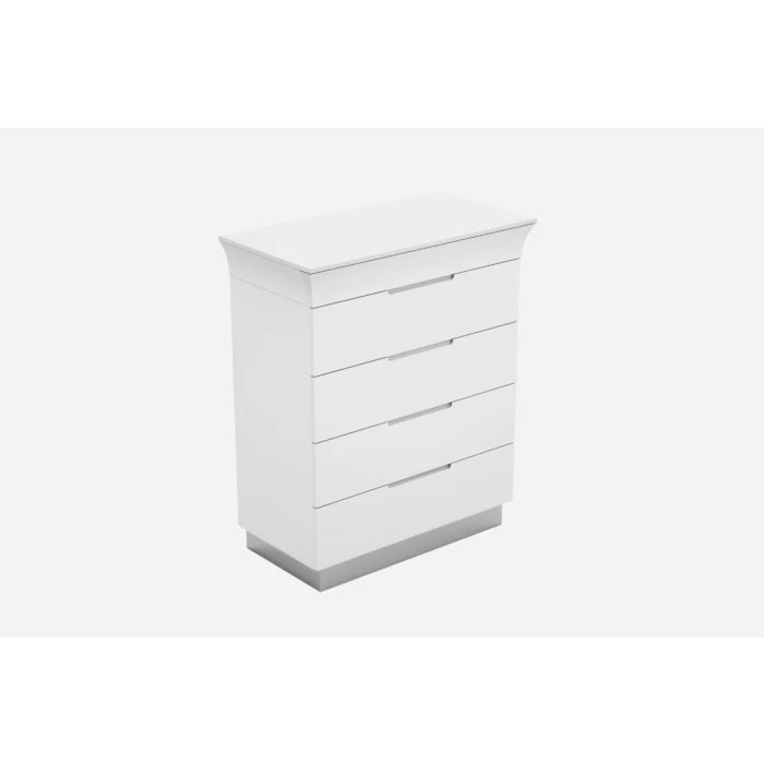 Ariana Four Drawer Chest, White High Gloss