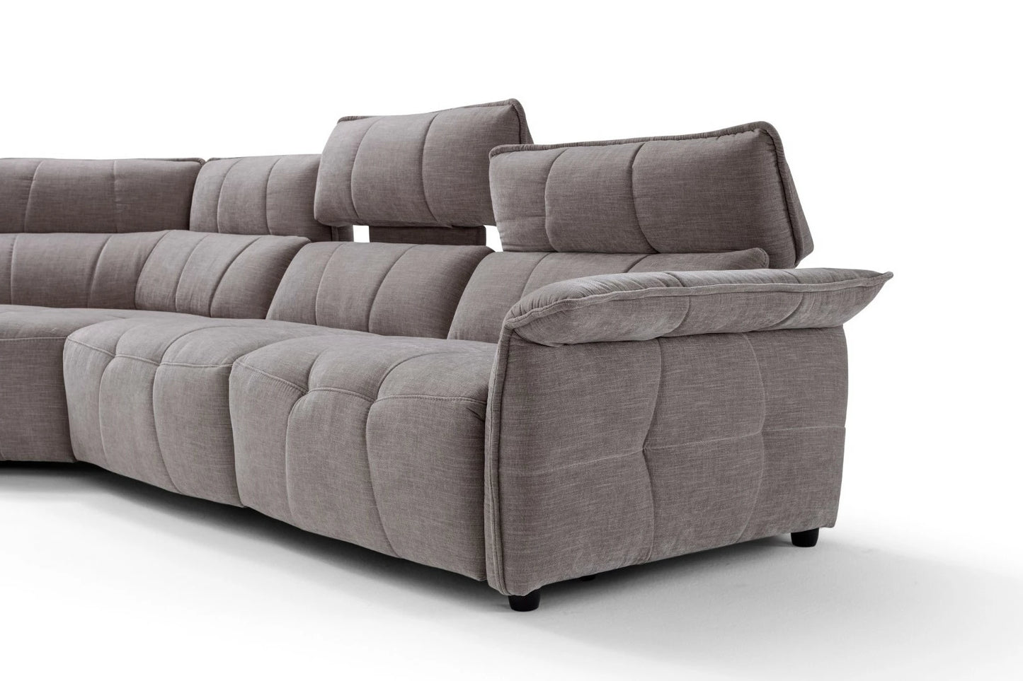 Borg Sectional with Recliners, Right Arm Facing, Light Grey Fabric | Creative Furniture
