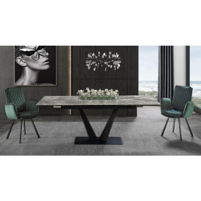 Novel Armchair, Green Fabric Upholstered with Black Frame| Creative Furniture