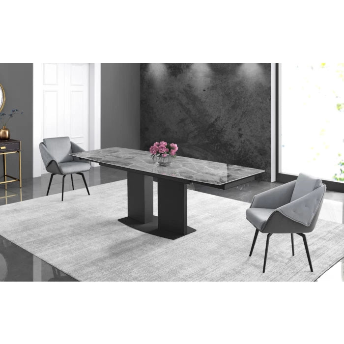 Jess Armchair in Light Gray Velvet, Black Frame | Creative Furniture