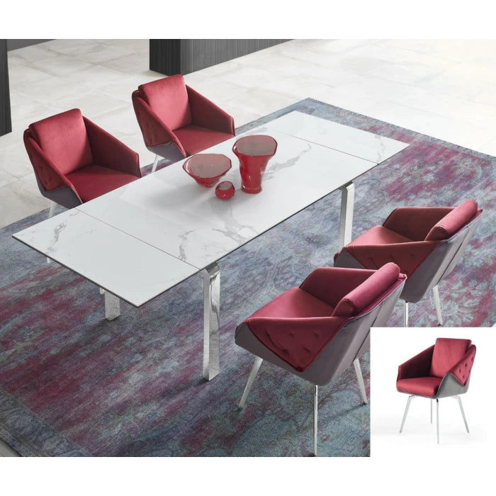 Jess Armchair in Bordeaux Velvet, Black Frame | Creative Furniture