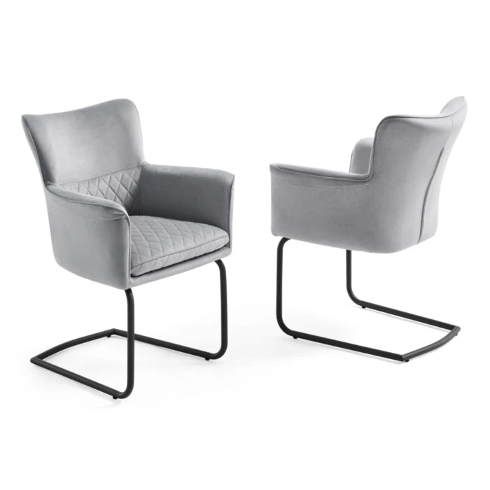 Loran Armchair, Light Gray Fabric Upholstered, Black Frame | Creative Furniture