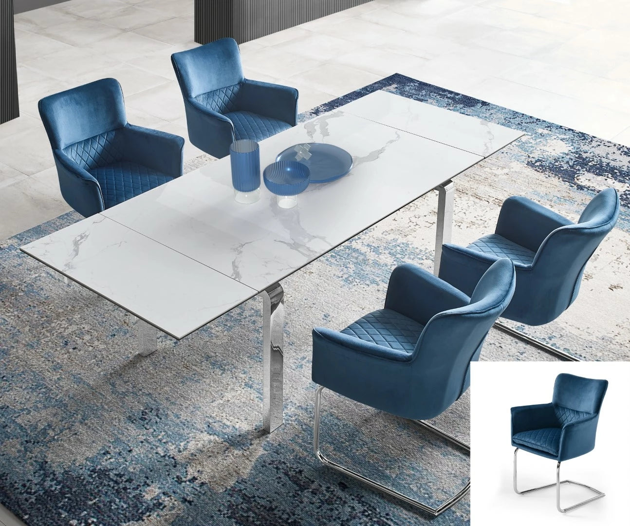 Stark Extendable Dining Table, Ceramic Top