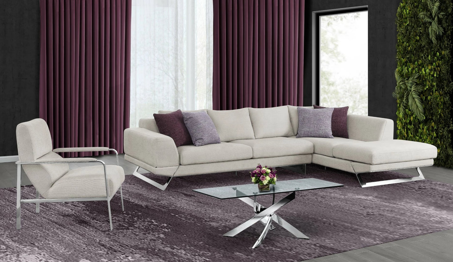 Lia Accent Chair, Beige Fabric | Creative Furniture