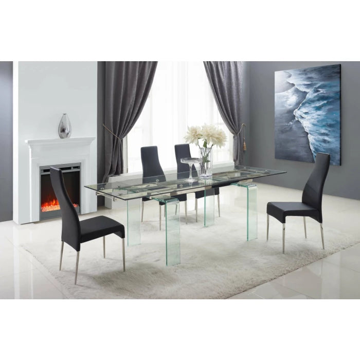 Megan Extendable Glass Dining Table