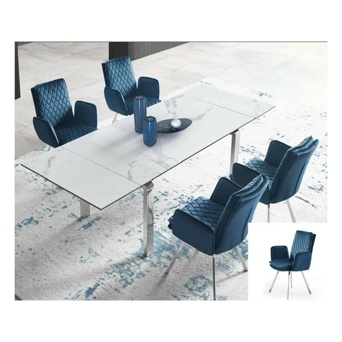 Novel Armchair, Blue Fabric Upholstered with Black Frame | Creative Furniture