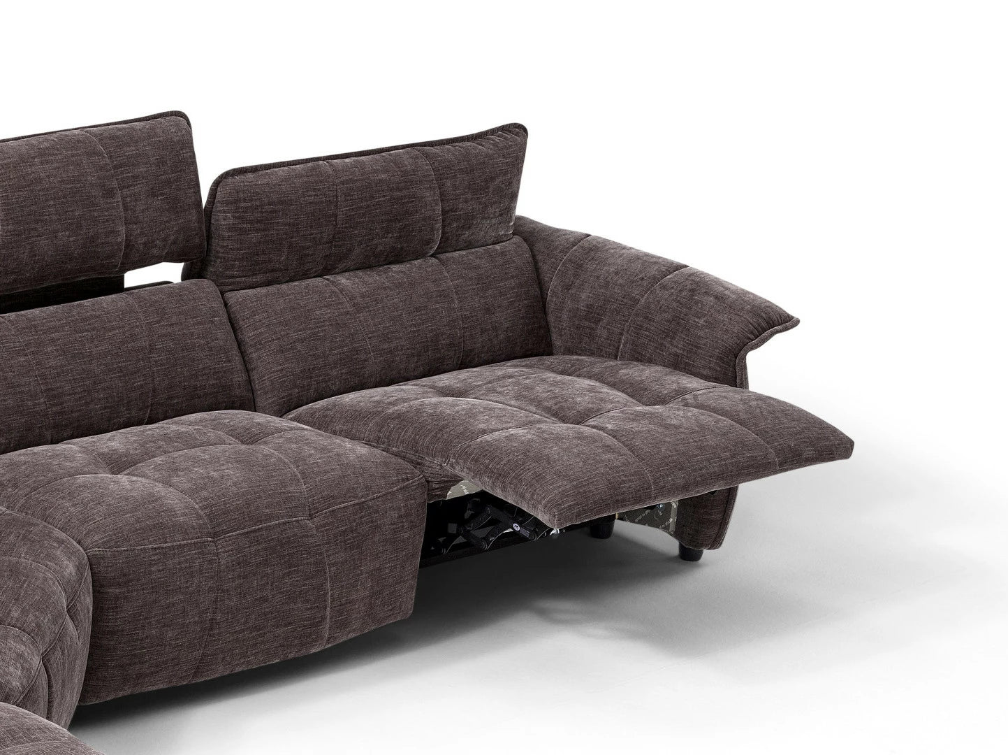 Borg Sectional with Recliners, Right Arm Facing, Mouse Fabric | Creative Furniture