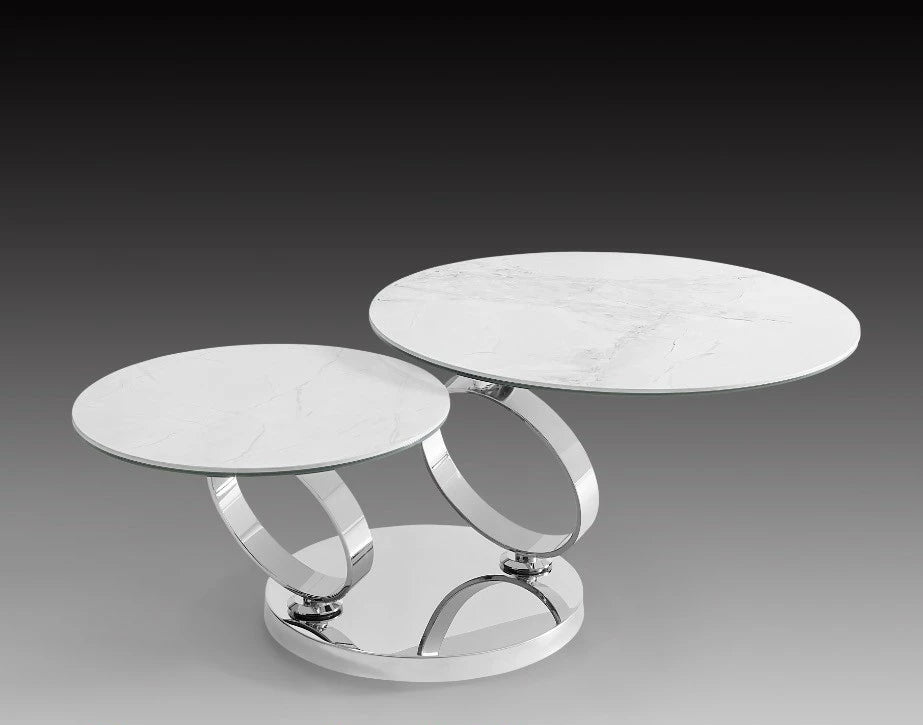 Ruma Rotating Coffee Table with White Ceramic Top | Creative Furniture