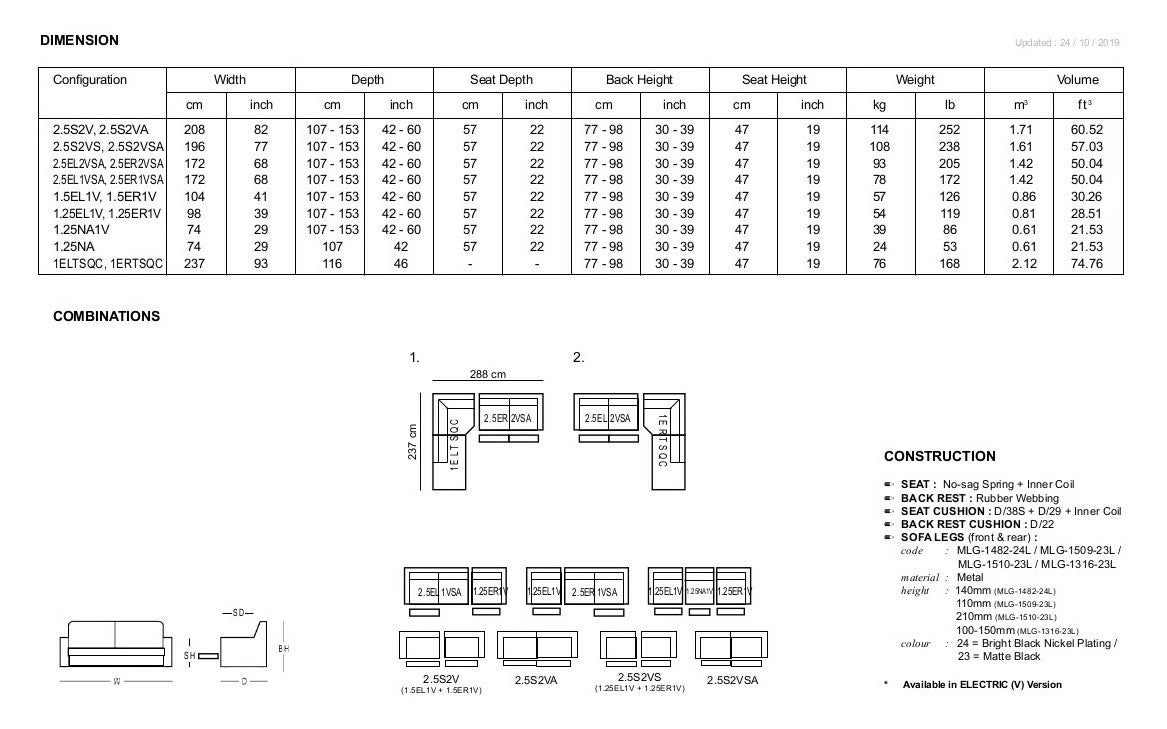 Swan Fabric Sectional with Two Recliners, Wild Dove, Left Facing Chase