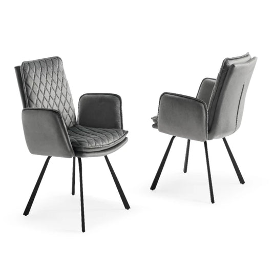 Novel Armchair, Gray Fabric Upholstered, Black Frame | Creative Furniture