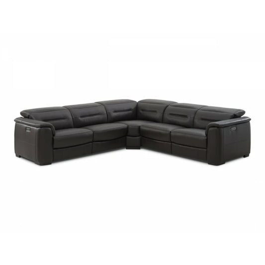 Rossi Sectional with Power Recliners | Creative Furniture Leather, Brown